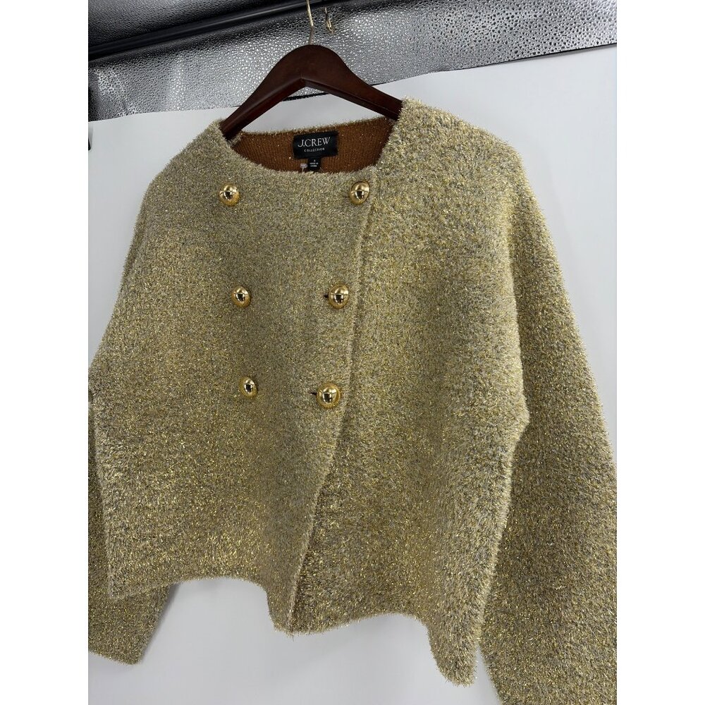 NWT J. Crew Collection Oversized Double-Faced Metallic Jacket Womens Small Chic - Picture 4 of 10